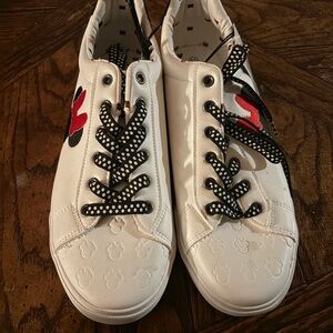 Disney White Sneakers with Black and Red Accents